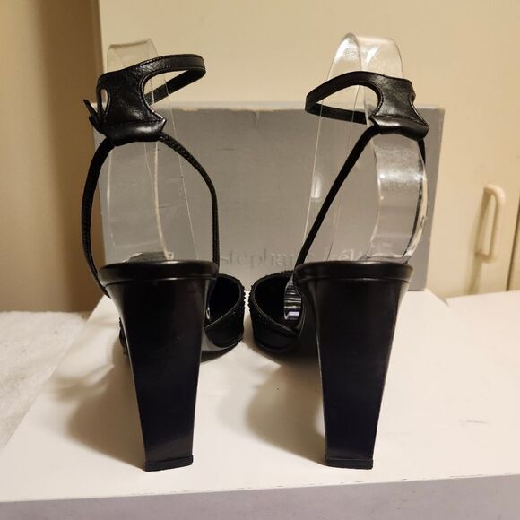 STEPHANIE KÉLIAN PARIS Black Beaded Silk/Leather Pumps Sz.9 Ret.$495 in Box - Picture 8 of 12